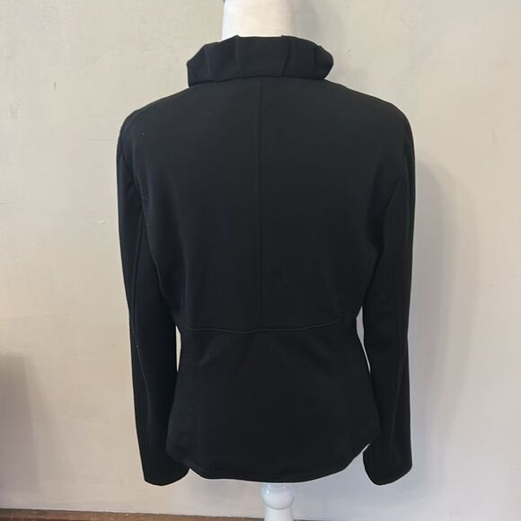 Tahari zip front black lined jacket Size M EUC - Picture 6 of 9
